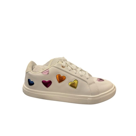 Kurt Geiger Other - Kurt Geiger Mini Lane Love White Leather Hearts Girls School Shoes Sz 4m